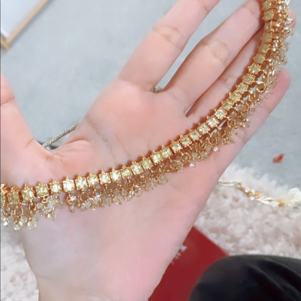 simple yellow indian choker set